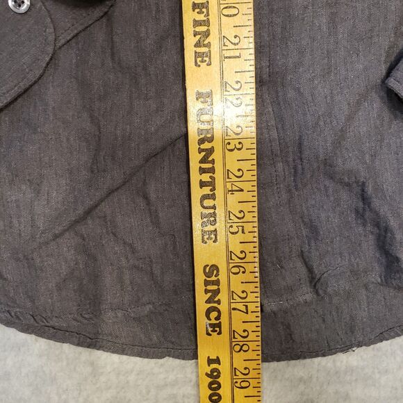 Billy Reid Herringbone Long Sleeve Shirt Mens Medium Gray Cotton Tencel USA - Picture 5 of 6